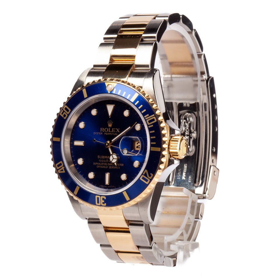 Rolex Submariner 16613 Two Tone Oyster with Gold-Thru Clasp